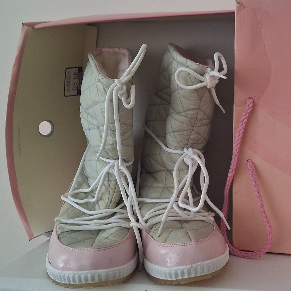 NEW in Box Size 9.5 M Tommy Girl Pink & grey boots